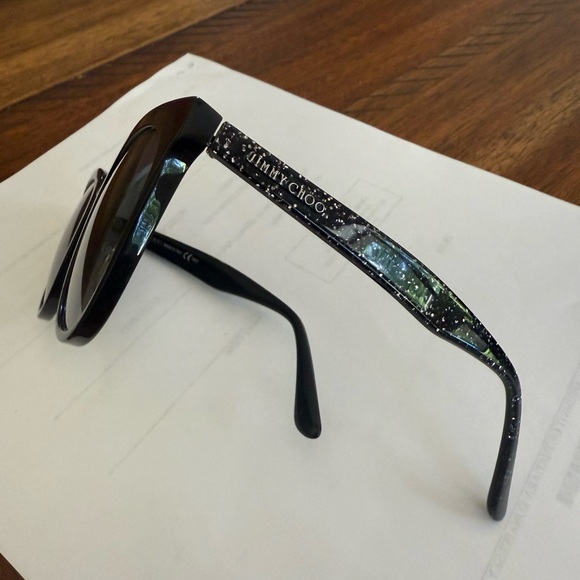 Jimmy Choo Black Glossy Cat-Eye Sunglasses main image 4